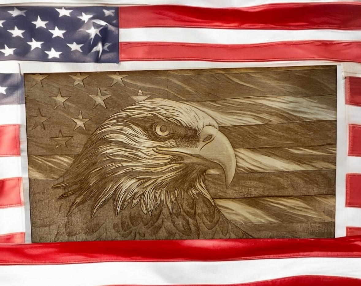 3D Illusion Eagle Engrave