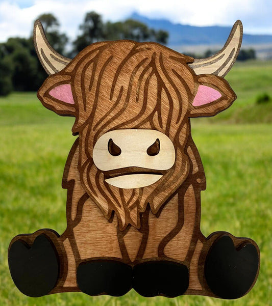 Highland Cow shelf sitter