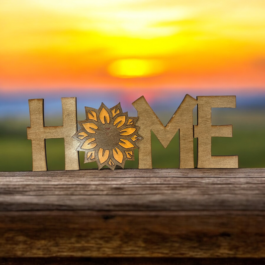 Home Wall Plaque with Sunflower