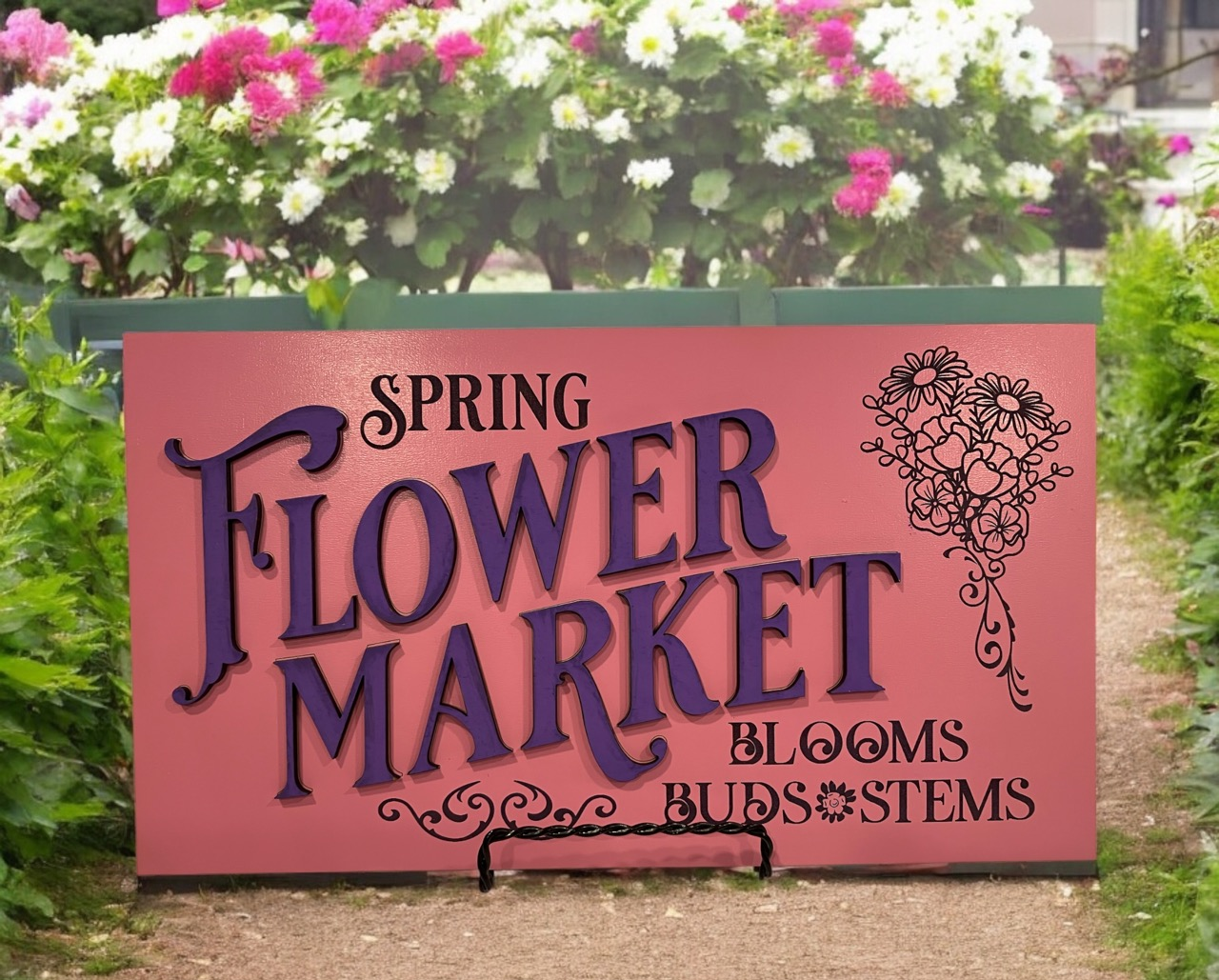 Spring Flower Market Sign